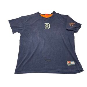 Vintage Detroit Tigers‎ Nike MLB T-Shirt XXL Navy Blue Swoosh